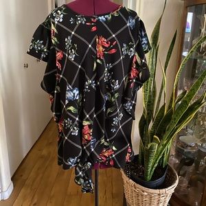 Rags To Wishes Floral Top With Tie Knot at Waist
